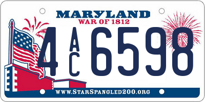 MD license plate 4AC6598