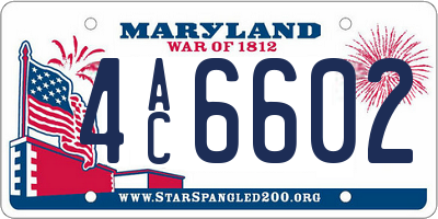 MD license plate 4AC6602