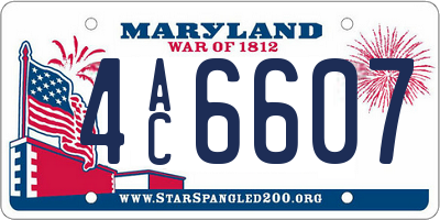 MD license plate 4AC6607