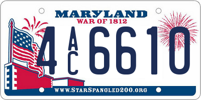 MD license plate 4AC6610