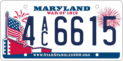 MD license plate 4AC6615