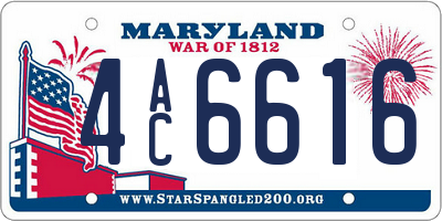 MD license plate 4AC6616