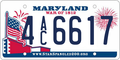 MD license plate 4AC6617