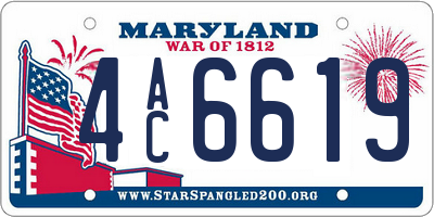 MD license plate 4AC6619