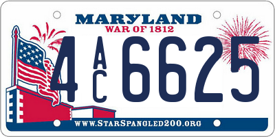 MD license plate 4AC6625