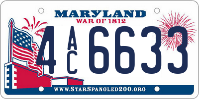 MD license plate 4AC6633