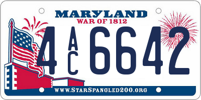 MD license plate 4AC6642