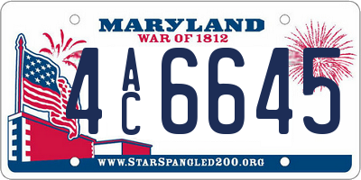MD license plate 4AC6645