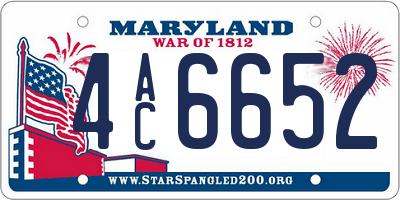 MD license plate 4AC6652
