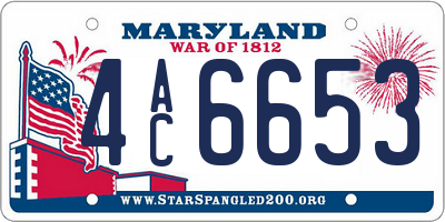 MD license plate 4AC6653
