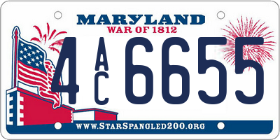 MD license plate 4AC6655