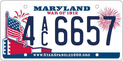 MD license plate 4AC6657