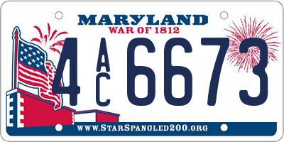 MD license plate 4AC6673