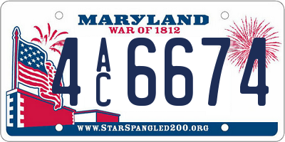 MD license plate 4AC6674