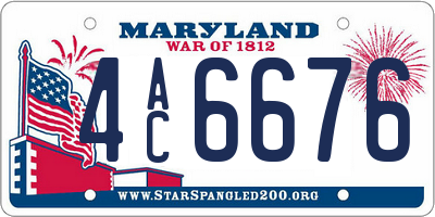 MD license plate 4AC6676