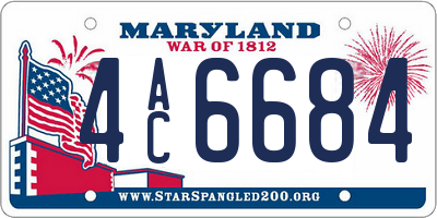 MD license plate 4AC6684