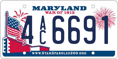 MD license plate 4AC6691