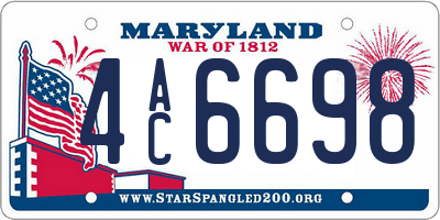 MD license plate 4AC6698