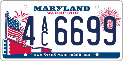 MD license plate 4AC6699