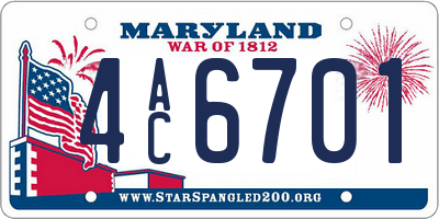 MD license plate 4AC6701