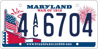 MD license plate 4AC6704