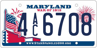 MD license plate 4AC6708