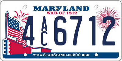 MD license plate 4AC6712