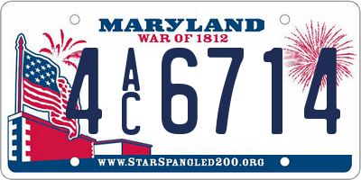 MD license plate 4AC6714