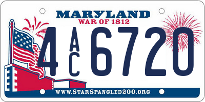 MD license plate 4AC6720