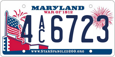 MD license plate 4AC6723