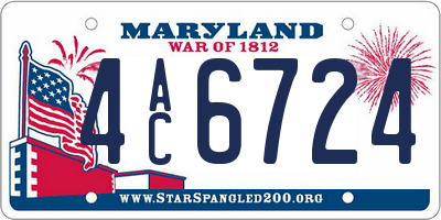 MD license plate 4AC6724