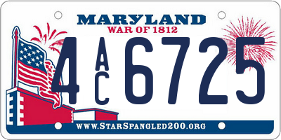 MD license plate 4AC6725