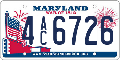 MD license plate 4AC6726