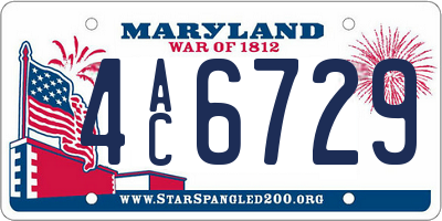 MD license plate 4AC6729