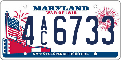 MD license plate 4AC6733