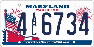 MD license plate 4AC6734