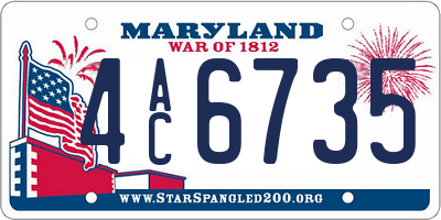 MD license plate 4AC6735