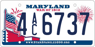 MD license plate 4AC6737
