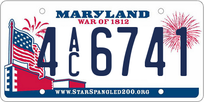 MD license plate 4AC6741
