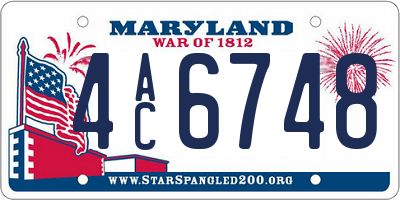 MD license plate 4AC6748