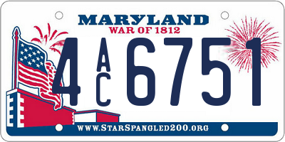 MD license plate 4AC6751