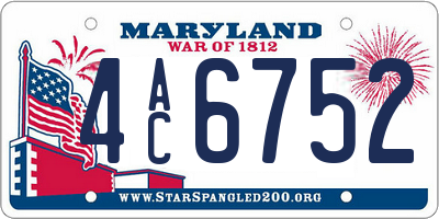 MD license plate 4AC6752
