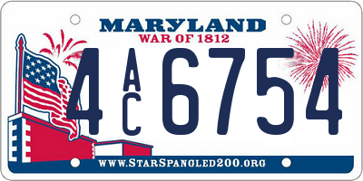 MD license plate 4AC6754