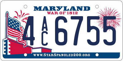 MD license plate 4AC6755