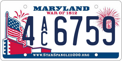 MD license plate 4AC6759