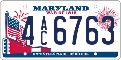 MD license plate 4AC6763