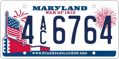MD license plate 4AC6764