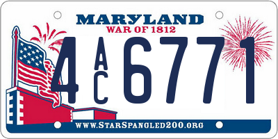 MD license plate 4AC6771