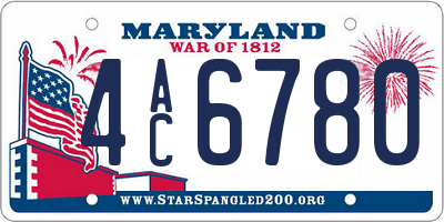 MD license plate 4AC6780