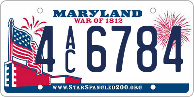 MD license plate 4AC6784